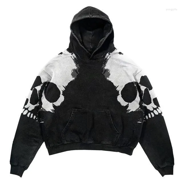 Männer Hoodies 2022 Lose Gothic Hoodie Jacke Mode Mann Harajuku Pullover Übergroßen Sweatshirt Gedruckt Streetwear Langarm Top