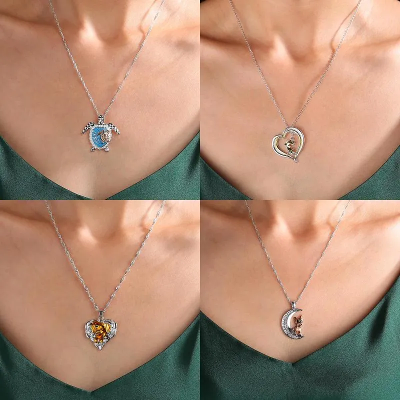 Choker Gold Dog Animal Pendant Necklaces 2022 Fashion Vintage Chain Crystal Necklace For Women Charm Femme Party Jewelry Gift