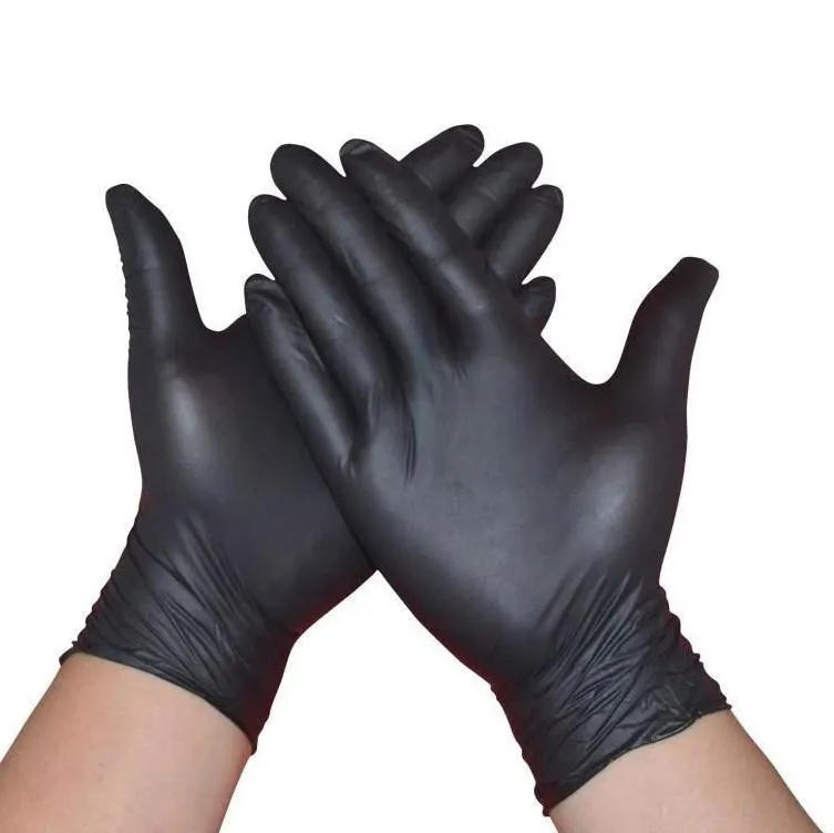 Guantes desechables de nitrilo negro, guantes industriales de ppe sin polvo, sin látex, para jardín, hogar y cocina, novedad de 2022