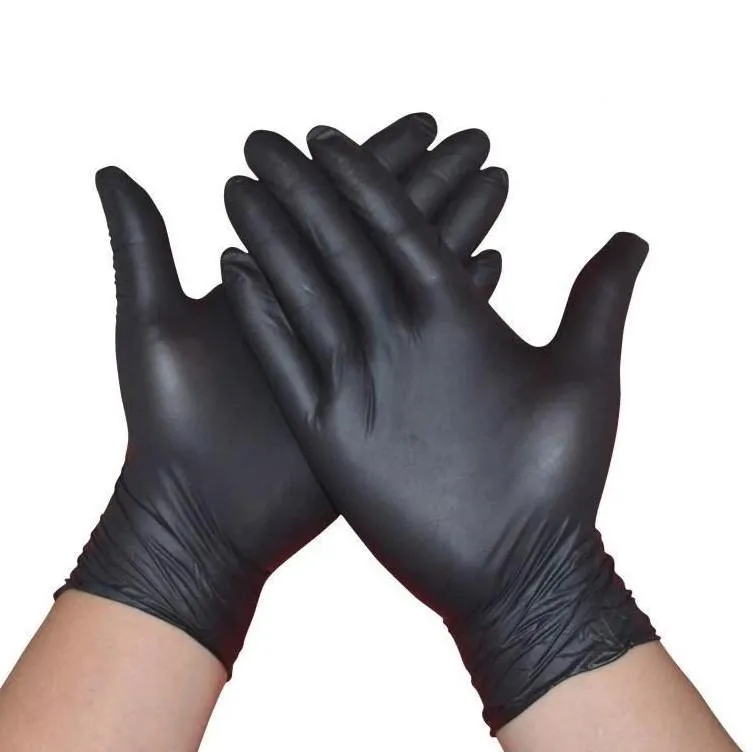 Gants jetables en nitrile noir, ppe industriel, sans poudre, sans latex, pour jardin, maison, cuisine, qualité supérieure, nouvelle collection 2022