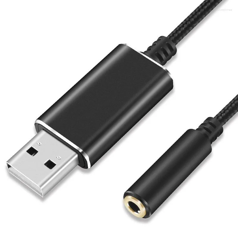 Cartão de som USB externo 2 em 1 a 3,5mm Audio Jack Earphone Adaptador de estéreo para PC Notebook PS4