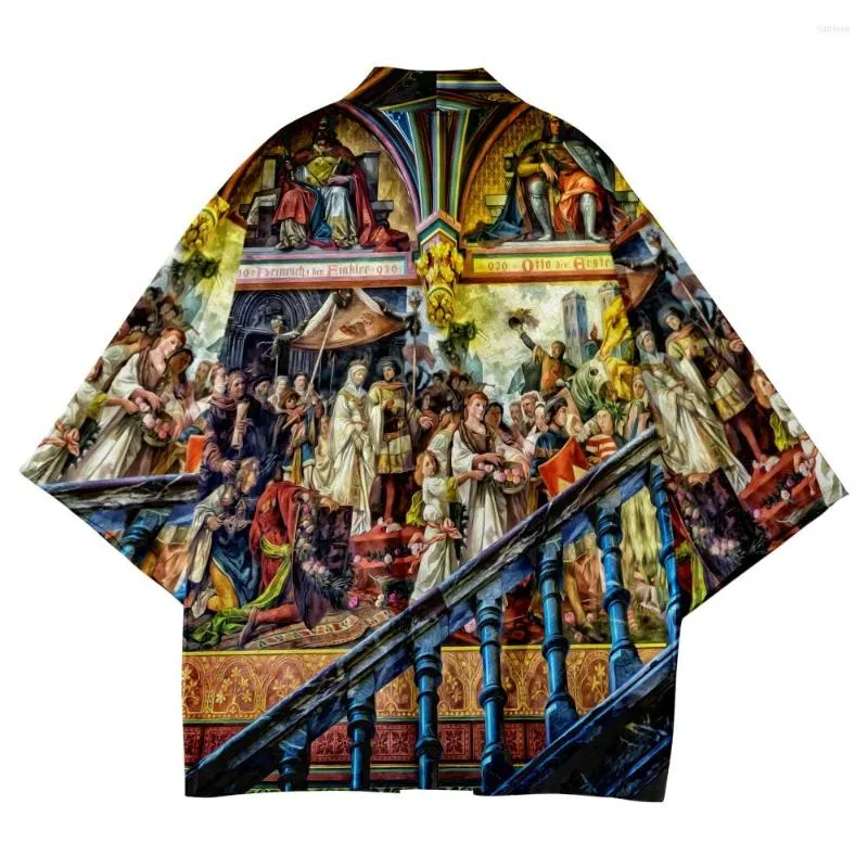 T-shirts pour hommes Luxury Church Baroque 3D Kimono Shirt Uomo Donna Top Cardigan Estivo Stile HARAJUKU HOP HOP HOP Cool Boys Tees Custom 4xl