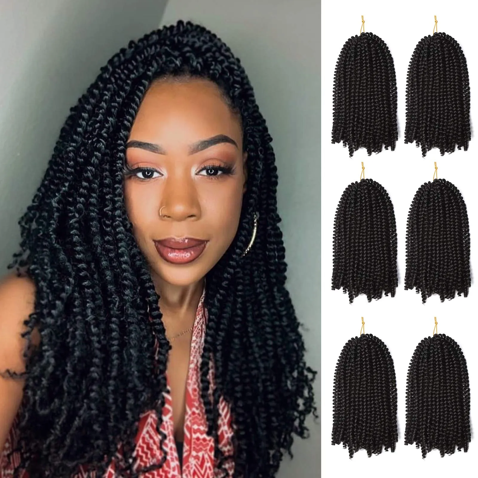 30 Strands/Pcs Synthetic Spring Curl Crochet Loc Extensions For