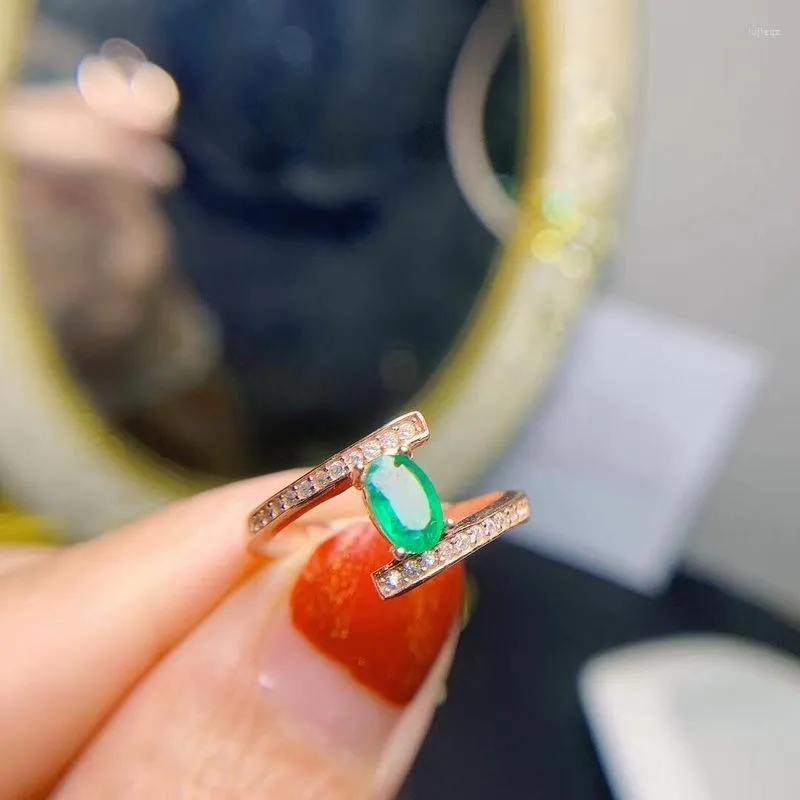 Cluster Rings YULEM High Quality Natural Emerald Ring For Engagement With Silver 925 Fine Jewelry Gift Girl