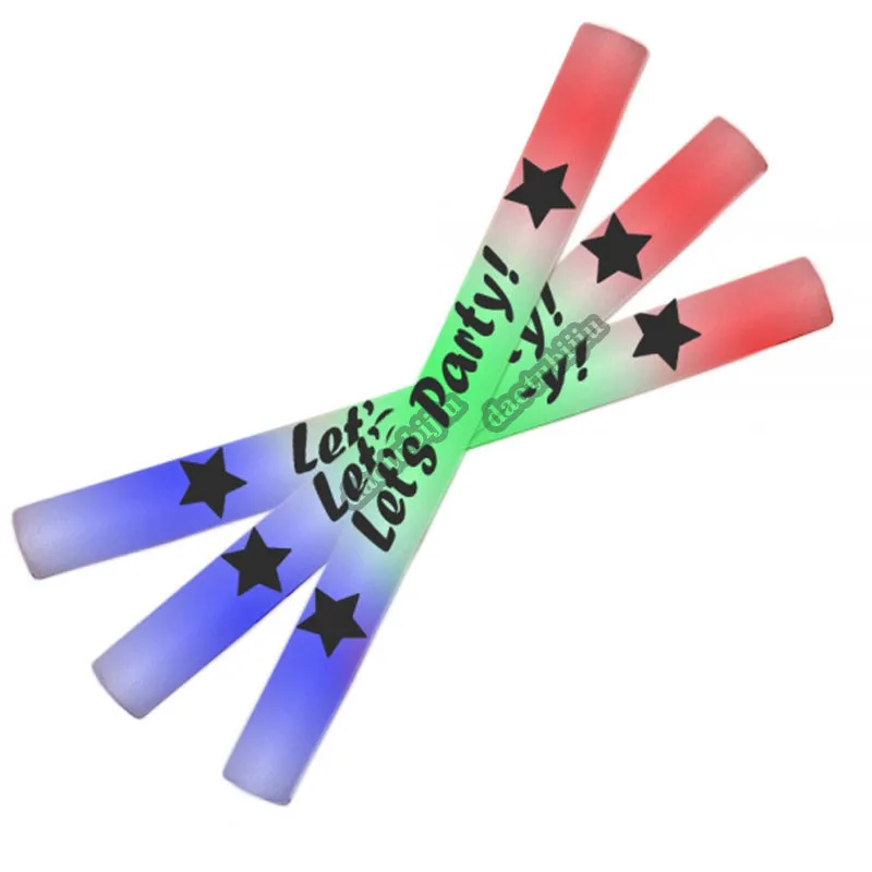 Other Event Party Supplies Foam Glow Sticks Light up Favor Flashing in The Dark July 4th Personalized Customized Wedding 221026