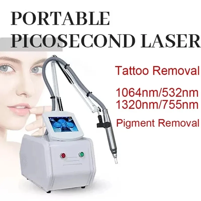 Skönhetsartiklar picosekund laser q switch nd yag l-aer tatuering avlägsnande skönhetsmaskin pigment borttagning 1064 nm 532nm 1320nm