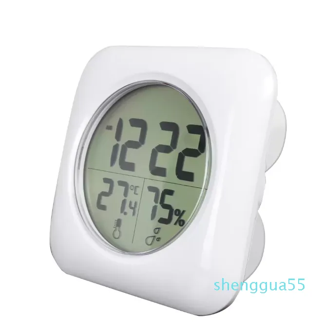 Wall Clocks Waterproof Shower Bathroom Wall Clock Temperature Thermometer Hygrometer Meter Gauge Monitor Humidity