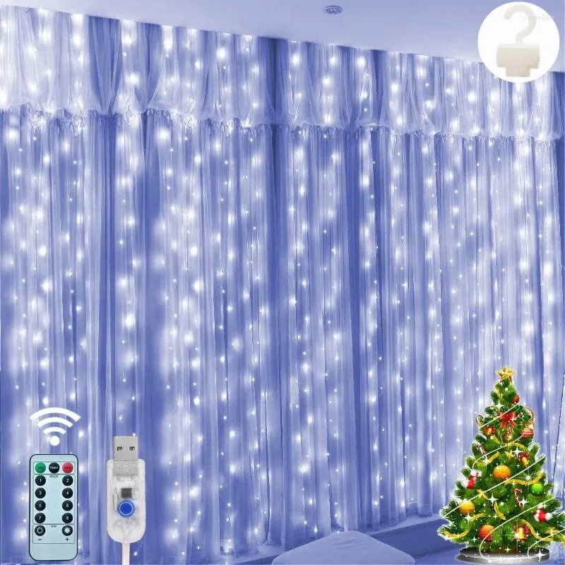 Strings Christmas Curtain Lights LED Garland Merry Decoration For Home Room Ornaments Xmas Gifts Navidad 2022 Year Decor