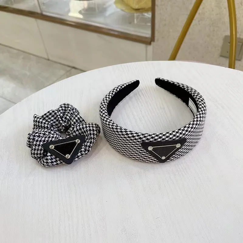 With BOX Hair Accessories Set Designers Headbands Swallow Gird Pattern Hottest 2022 Luxury Headband Headwear Girls Hair Rubber Bands