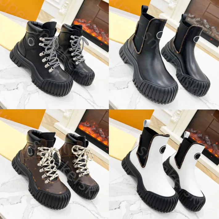 New Designer Boots Women Ankle Boots Fashion Casual Shoes real leather Platforms non-slip keep warm snow boot size 35-41