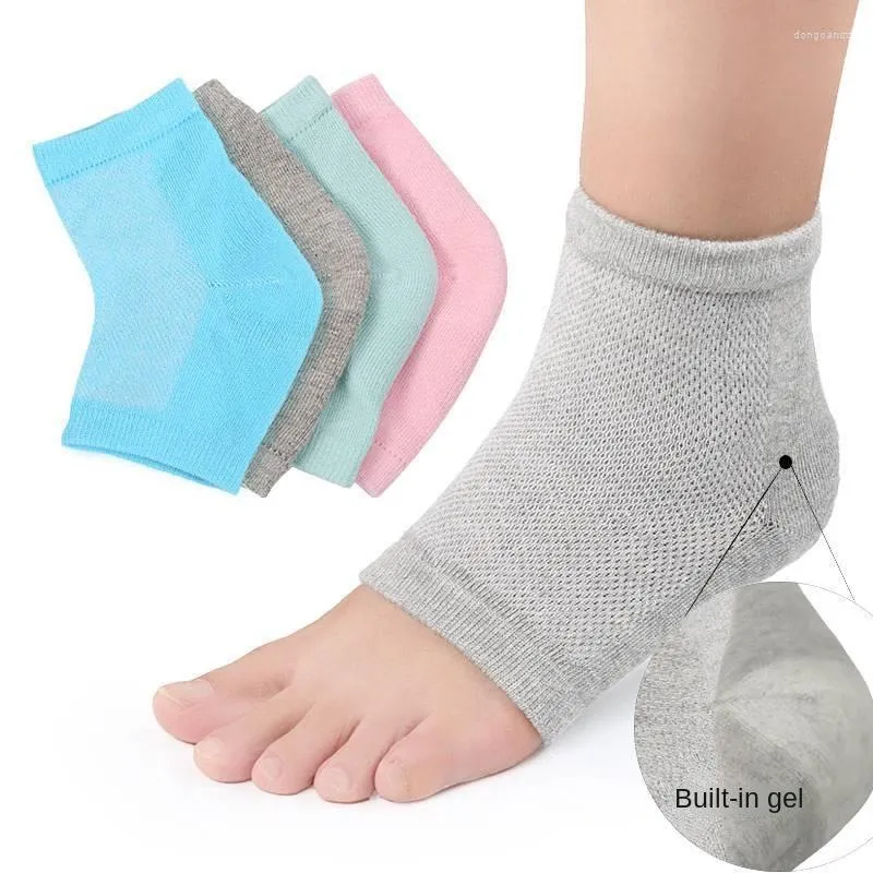 Spor çorapları 1 pair silikon nemlendirici jel topuk anti çatlak anti astar yumuşak elastik ayak cilt bakım koruması