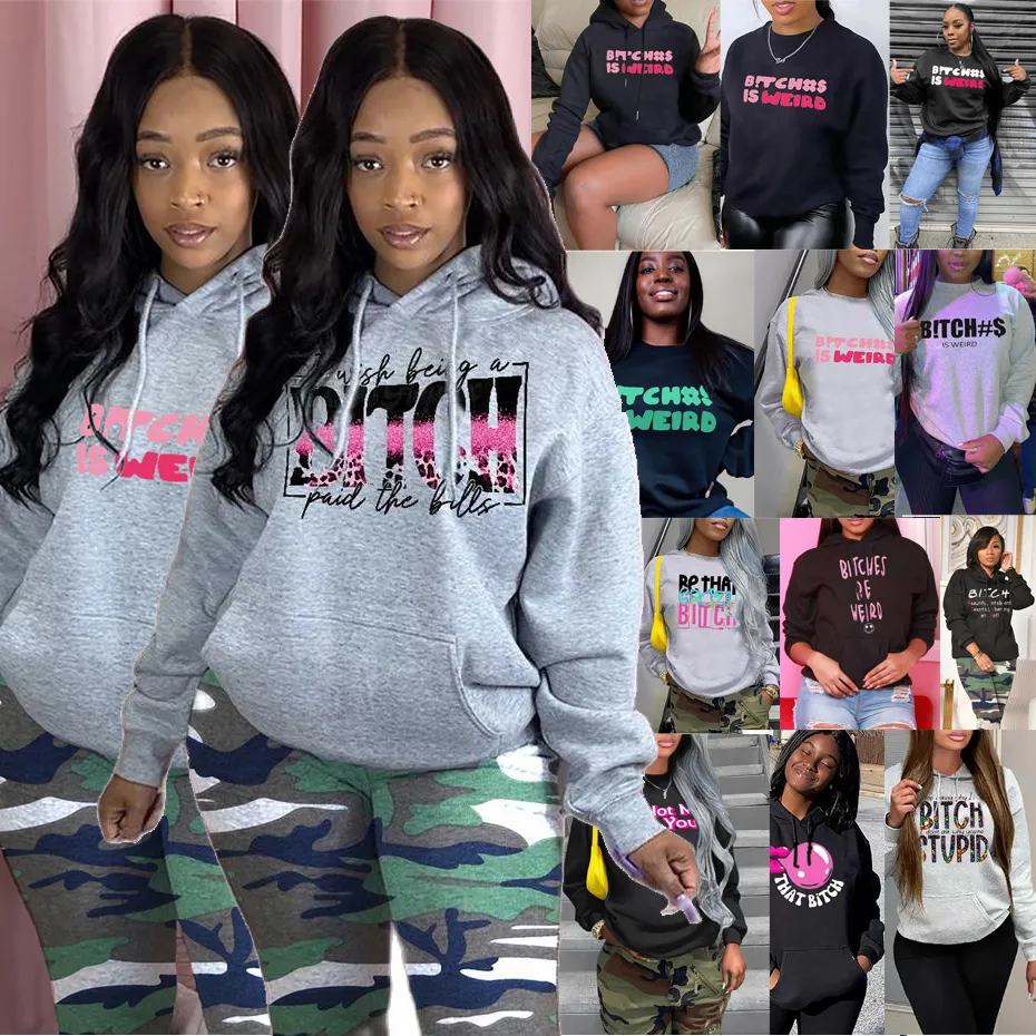 En gros Plus La Taille Sweats Femmes Designer Hoodies À Manches Longues À Capuche Poche Lettre Imprimer Lâche Casual Tops Mode Patchwork K10565