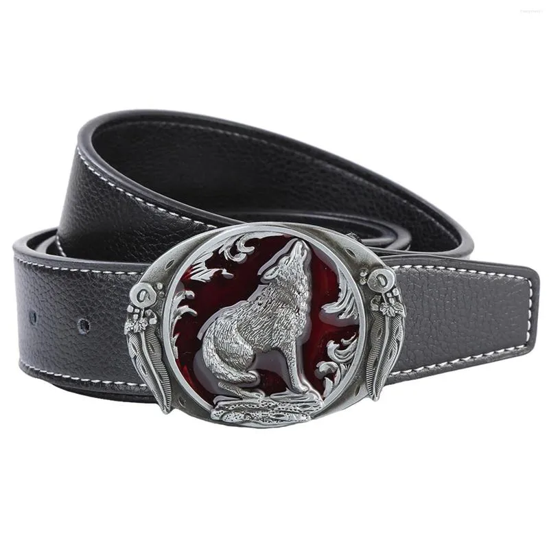 Belts Classic Men's PU Leather Belt With Buckle Jeans Adjustable Decorative Waistband Casual Waist Strap Western Cowboy