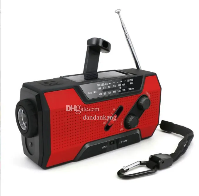 Solar-Dynamo-Taschenlampe, Notfall-Handkurbel, Radio-Taschenlampen, Taschenlampe, selbstbetrieben, AM/FM/NOAA-Wetterradios, wiederaufladbare USB-Campinglaterne