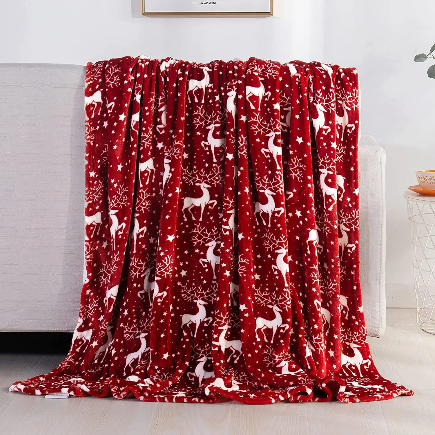 Christmas Fleece Blanket Throw Lightweight Blankets for Sofa Bed Camping Thermal Towel Winter Warm 150X200cm