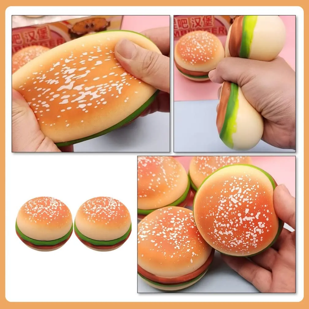 3D Burger Squishys Stress Relief Toy, Hamburger, descompressão