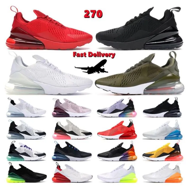 Running Shoes Outdoor 270S Sneakers Triple Black Neon Triple White Summer Gradient Easter Unc University Red Photo Blue Cactus Washed Coral For Men Women