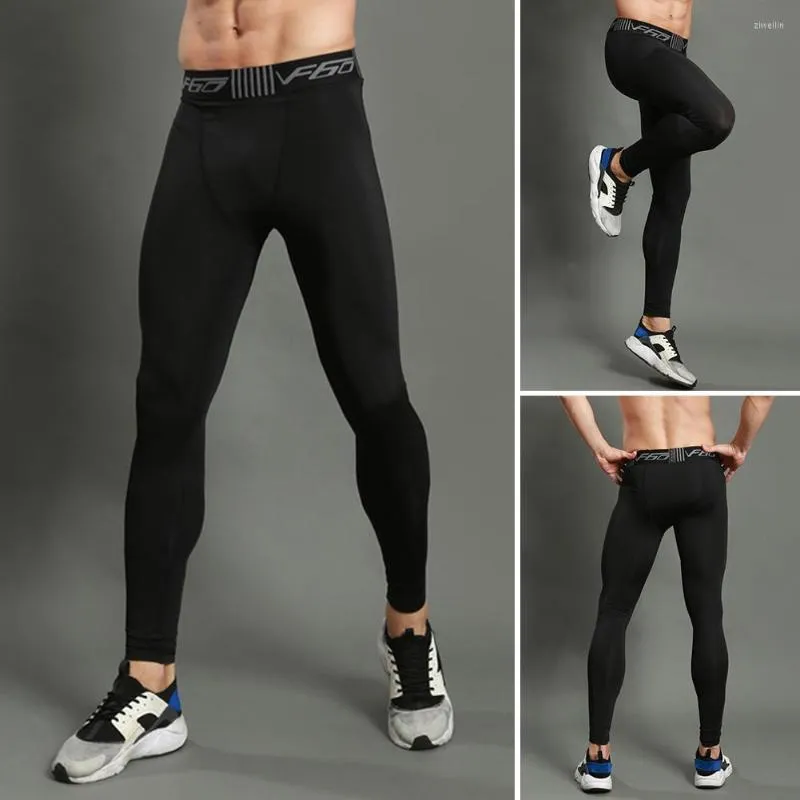 Men s Breathable Quick Dry Fitness Compression Leggings Polyester Black Elastic Gym Sweatpants Casual Sports Pants