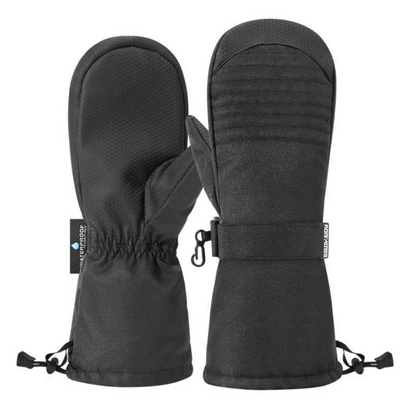 Luvas de esqui 1 par as luvas de esqui Térmicas Matões Térmicas Para Mobilos de Snowmobile Snowboard Snowboard luvas para homens Mulheres esquia com trelas de pulso L221017