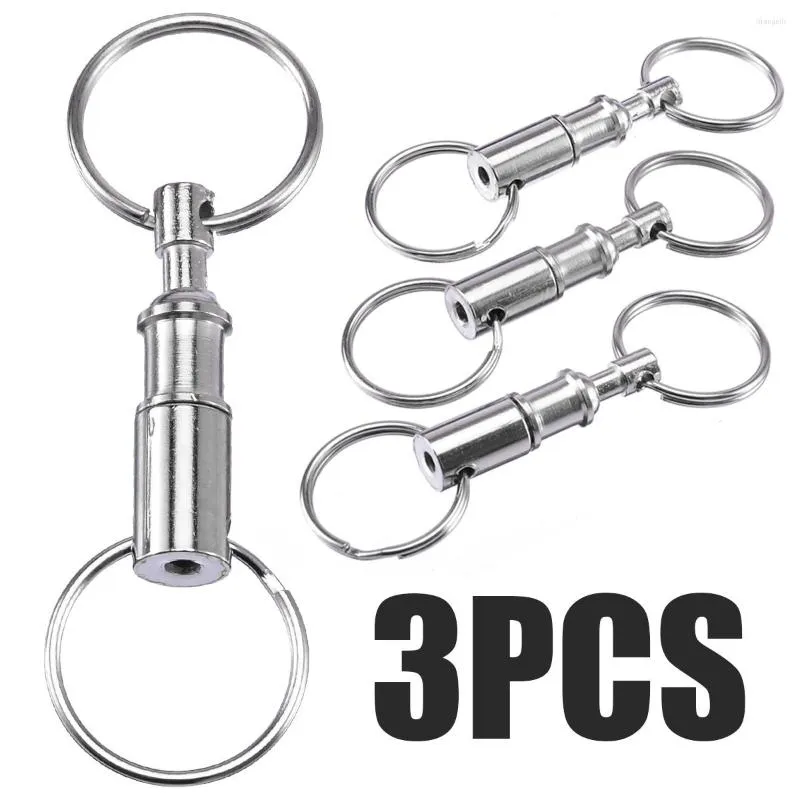 Keychains 3pcs Correntes -chave destacáveis ​​separam Keyrings de liberação rápida anéis de divisão dupla removível