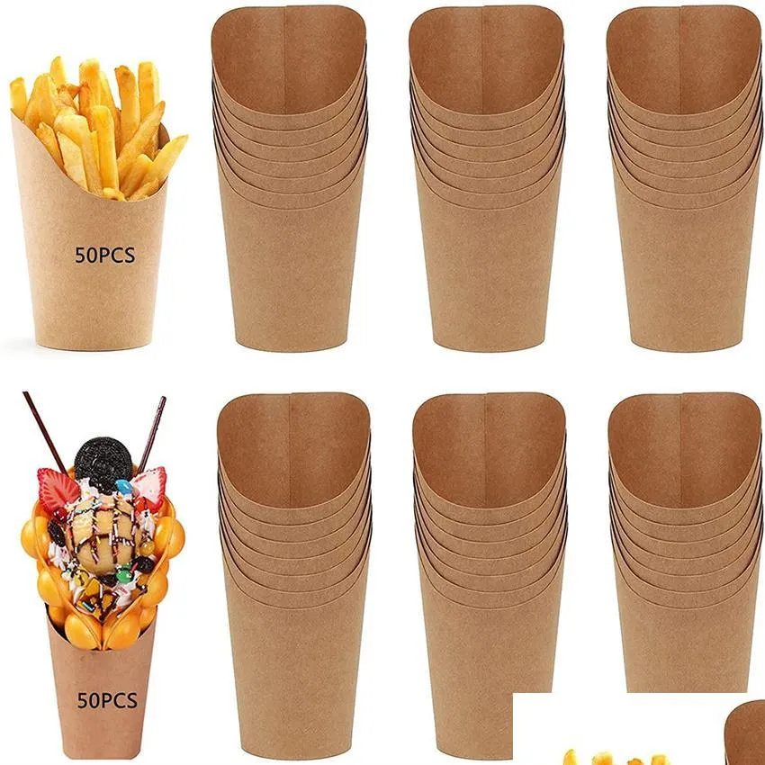 Milkshake Cups And Straws French Fries Cups Disposable Kraft Paper