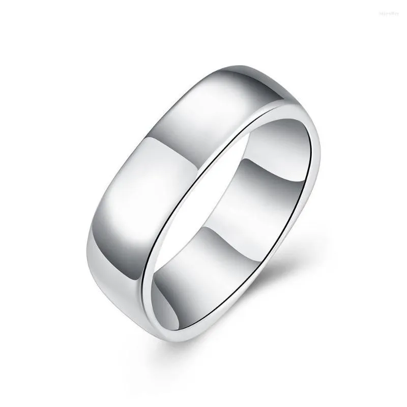 Wedding Rings S 925 Stempel Silver Kleur Sieradenmerk Fashion Simple Women Men Hoge kwaliteit Charm Woman