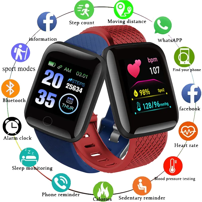 D13 Smart Watch Waterproof Smartwatch Sport Fitness Tracker Bracelet Blood Pressure Heart Rate Monitor Men Women Kids Watches For Android ios