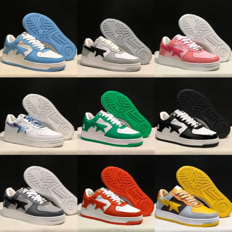 A Bathing Ape Low Casual Shoes ABC Camo Stars Man Sk8 Femmes Blanc Green rouge Black Yellow Sneakers