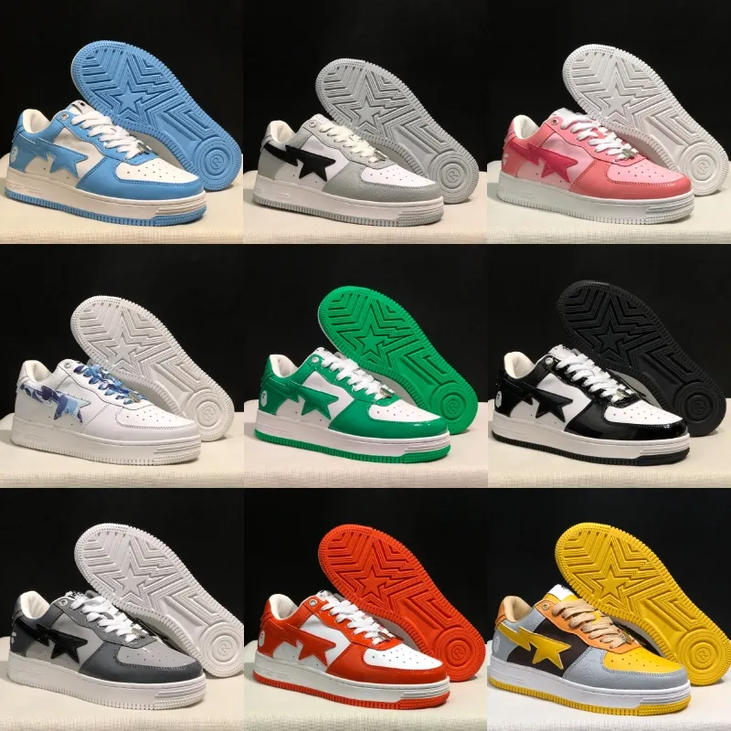 A Bathing Ape Low Casual Shoes ABC Camo Stars Man Sk8 Women White Green Red Black Yellow Sneakers