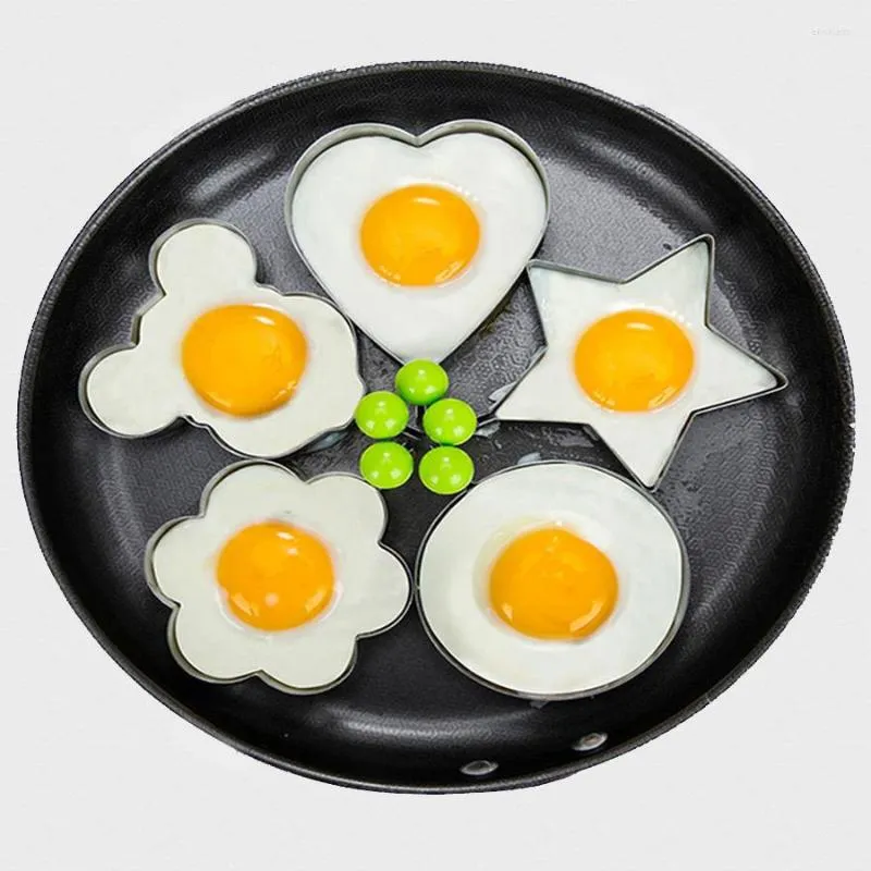 Moules De Cuisson En Acier Inoxydable Fried Egg Pancake Shaper Omelette Moule Mignon Biscuit Forme Outils De Cuisine Cookie Cutter Gadgets De Cuisine