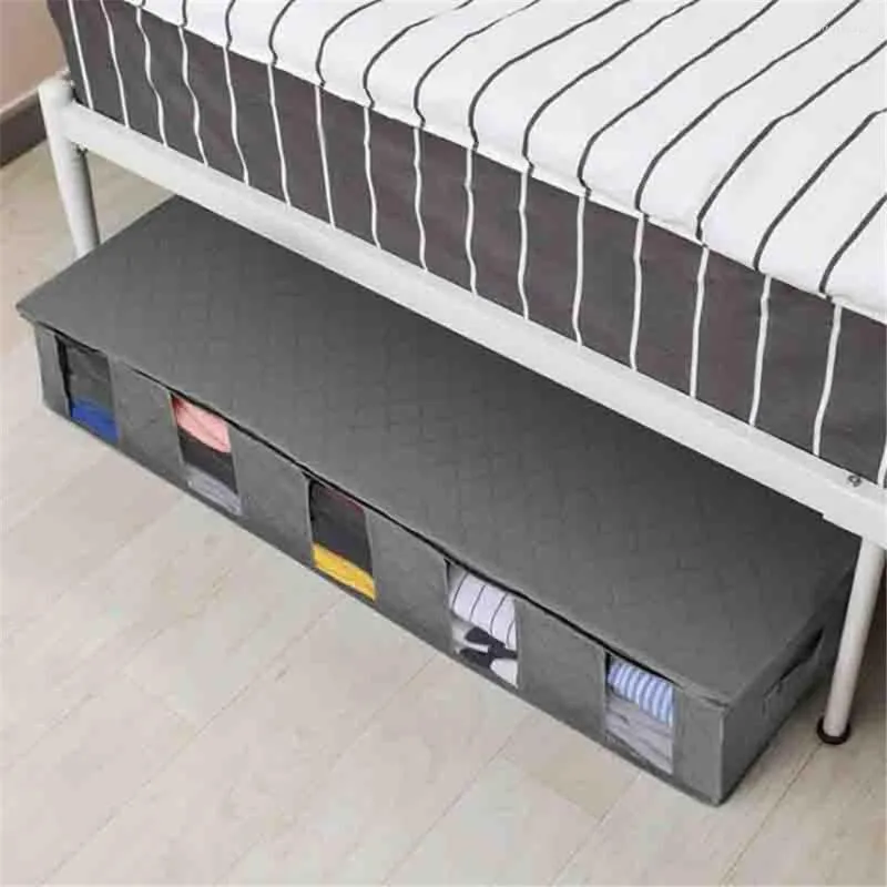 Kledingopslag grote niet -geweven onder bedzak quilt deken Deken Bin Organizer Doosverdeler Vouwkast Dormitory Save Space Contain