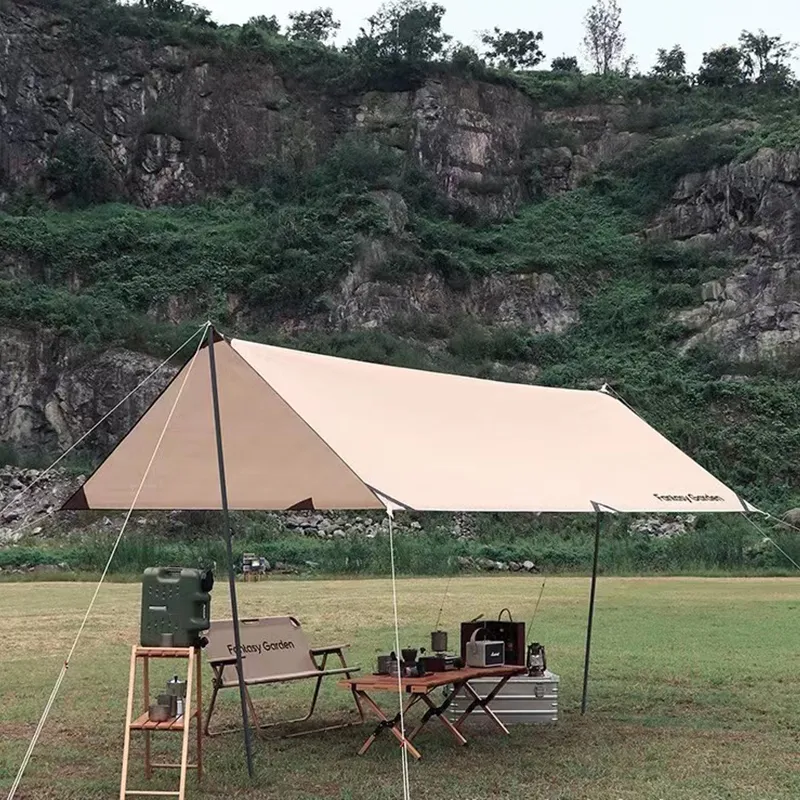 Tenda da campeggio di lusso per più persone, parasole antivento, tenda antipioggia, contattateci per l'acquisto