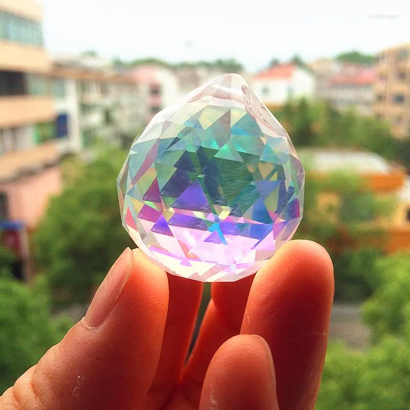 Lampadario di cristallo di alta qualità trasparente AB 30mm K9 sfera sfaccettata vetro scintillante sfera ciondolo fai da te finestra suncatcher decorazione della casa