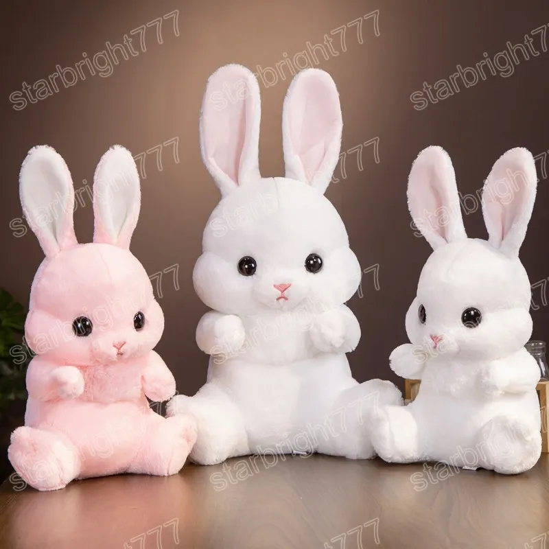 45 CM belle assis lapin en peluche jouets Kawaii longue oreille lapin en peluche oreiller en peluche doux poupées enfants anniversaire Brinquedos cadeau