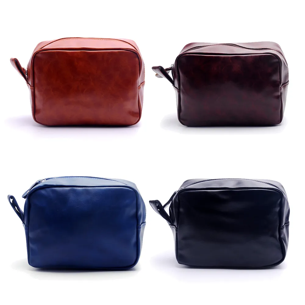 DHL60pcs Cosmetic Bags Women PU Plain Large Capacity Solid Cross Waterproof Protable Travel Storage Bag Mix Color