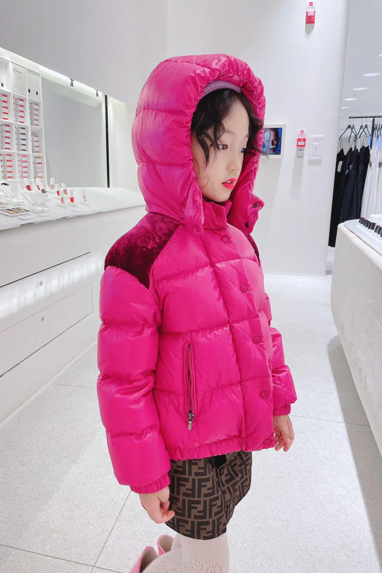 inverno bambina bianca piumino d'anatra bambini giacca imbottita spessa bambino bambini con cappuccio caldo outwears