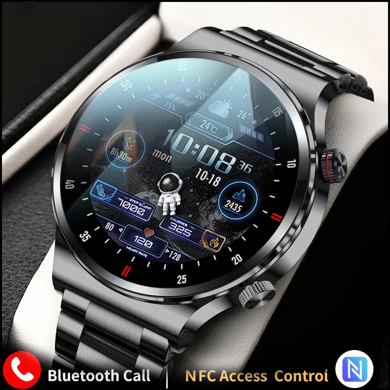 NFC Bluetooth Smart Watch Men Waterproof Men Smartwatch Sports Pitness Tracker Switch استدعاء ارتفاع معدل ضربات القلب لضغط الدم في Android iOS