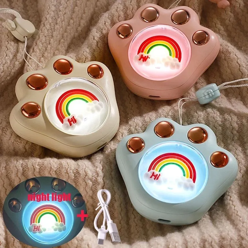 Party Favor Electric Hand Warmer Student Winter Artifact USB Laddning Cartoon Rainbow Portable Mini Travel Home Office Warm Hand Egg