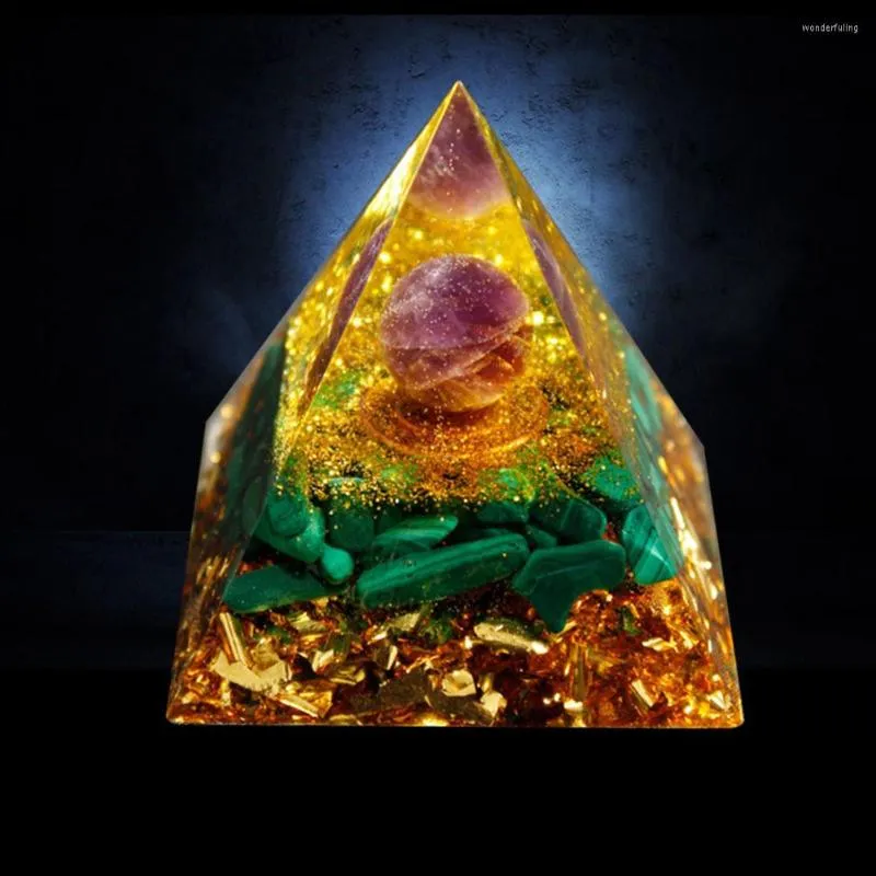 Decorative Figurines Natural Stone Orgonite Pyramid Crystals Energy Generator Healing Meditation Protection For Home Office Craft Decoration