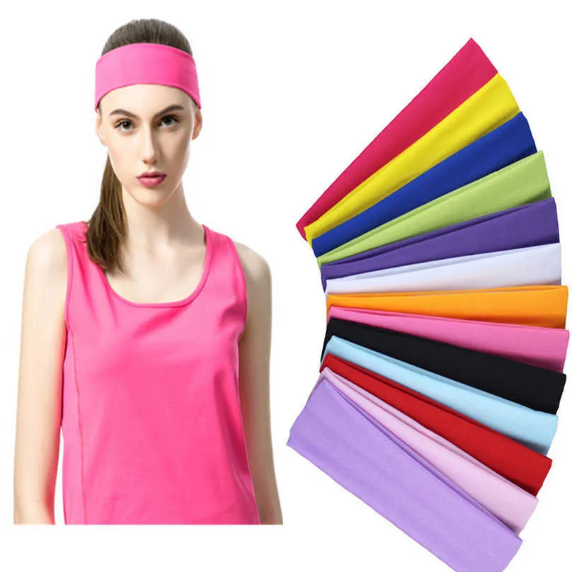 Yoga Hair Bands New Gym Sport Sport Sweat Absorvent Running Fitness BandBand Yoga Football Isure Simple Band para a cabeça L221027