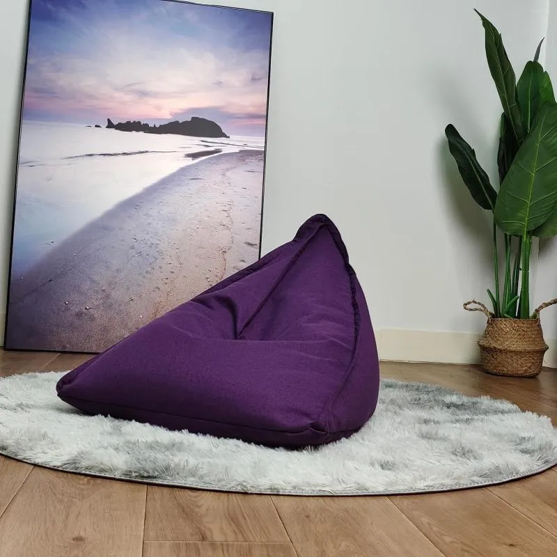 Stoelhoezen 16 kleuren Lazy Sofa Cover met fel kleur linnen stof ongelovig zitzak Recliner puff meubels