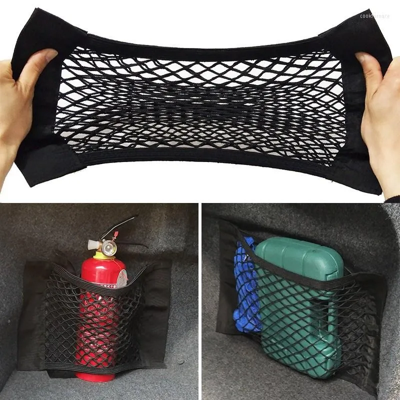 Storage Bags 1Pc Car Back Rear Mesh Trunk Seat Elastic String Net Universal Bag Pocket Cage Auto Organizer