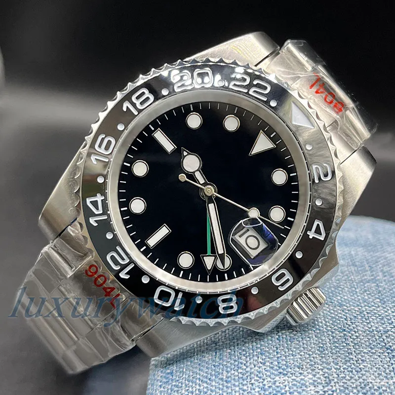 Mens Watch hareket saatleri tasarımcı saat seramik yüzüğü 41mm 904L paslanmaz çelik safir cam su geçirmez aydınlık lüks saatler ince ayar tokası