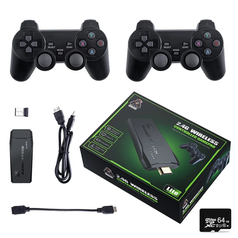 Портативная игровая консоль M8 4K HD с двумя беспроводными контроллерами 2.4G Классические игры Двойной игровой проигрыватель для PS1 playstation 1