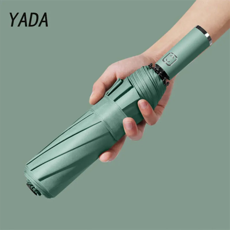 傘YADA LUXURY 10Kソリッドカラービジネス男性女性のためのオートマチッククリア折りたたみ式