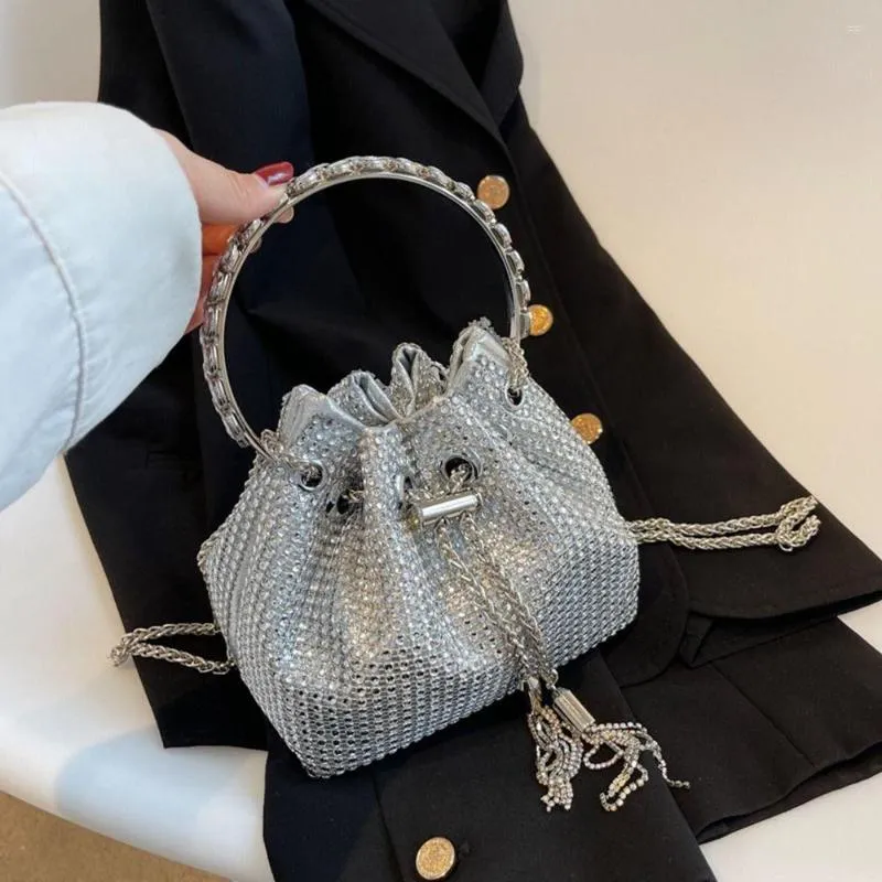 Evening Bags Clutch Bag Purse Shiny Crystal Sparkly Diamond Rhinestone Silver Purses
