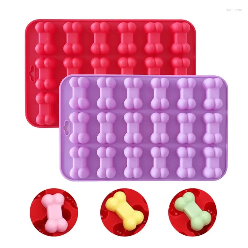 Moldes de cozimento 18 unidades 3d Bandejas de gelo de osso de cachorro Silicone Great Molds Soof Soop Chocolate Jelly Candy Mold Cake Decorating Bakeware