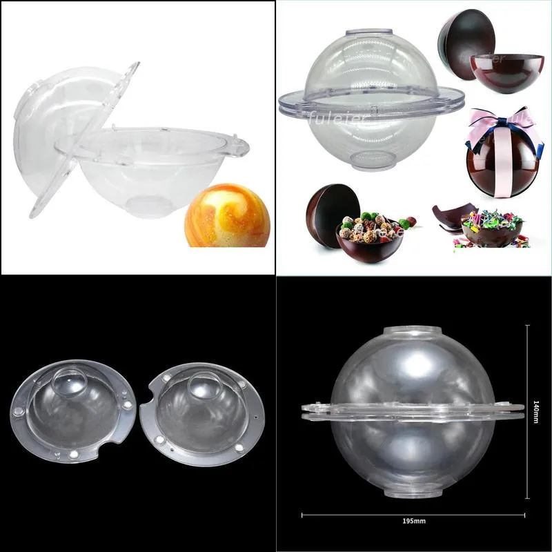 3d big sphere polycarbonate chocolate mold ball molds for baking making bomb cake jelly dome mousse confectionery 220601