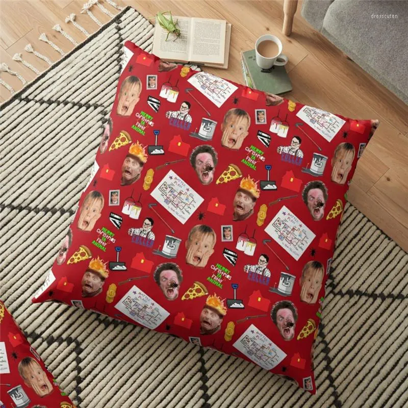 Kudde god jul omslag hem ensam röd tryckt 45 45 cm kuddvånare juldekorativ för