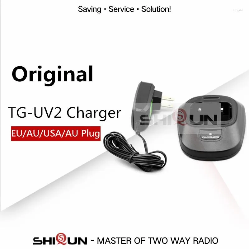 Walkie Talkie Original Quansheng TG-UV2 Charger TG UV2 Desktop CHG-13 CDQ-Q2 Plug för HAM Radio Dual Band 5W